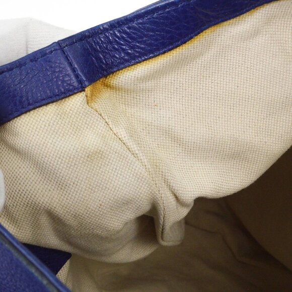 Gucci Blue Horsebit Detail Bamboo Shoulder Bag - Picture 7 of 12